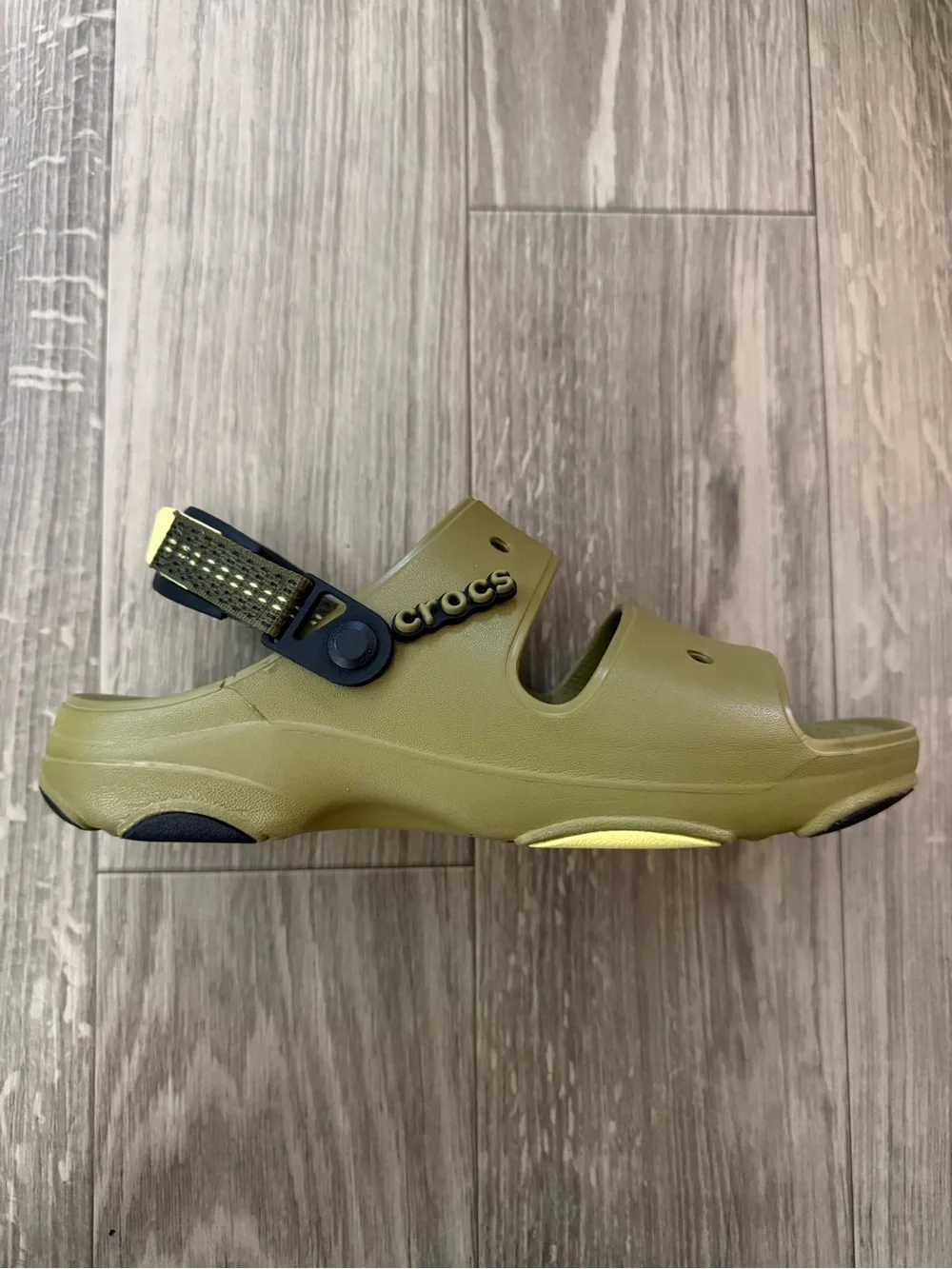 CROCS All Terrain Mens Sandals Olive Green Adjustable Heel Straps Size 11 207711